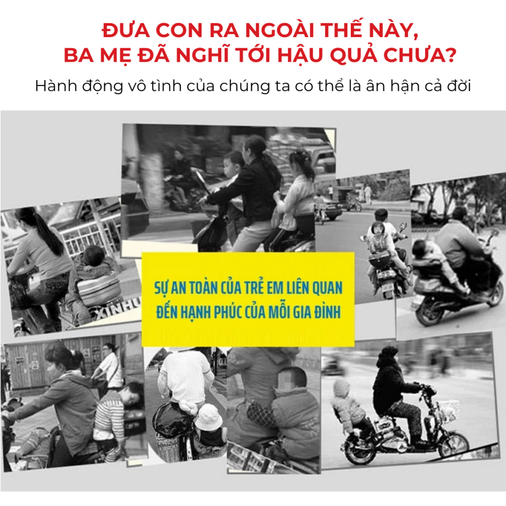 đai đi xe máy cho bé an toàn trên mọi hành trình