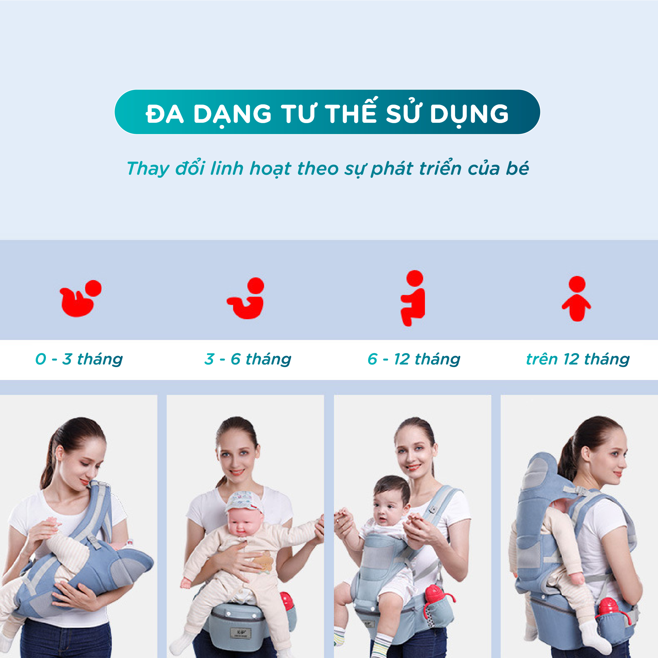 sử đụng địu em bé đúng cách