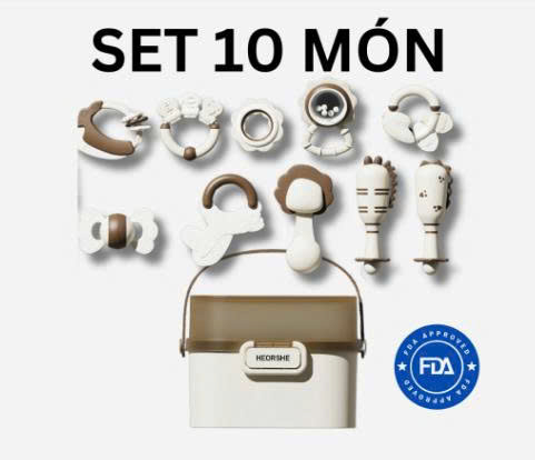 Bộ đồ chơi xúc xắc gặm nướu 10 món cho bé HEORSHE - Ảnh 5