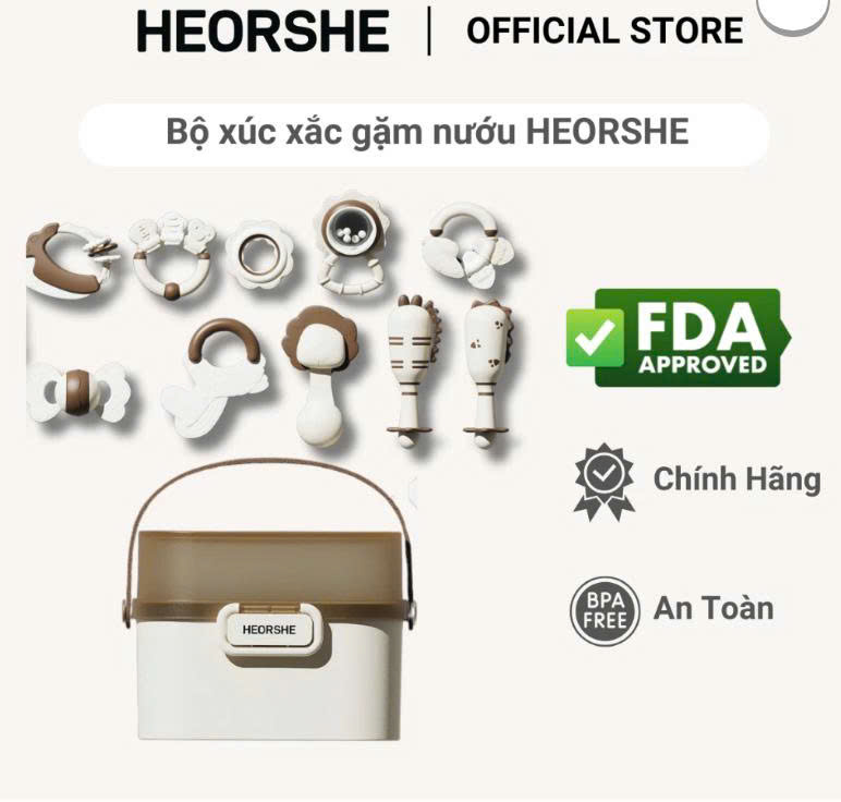Bộ đồ chơi xúc xắc gặm nướu 10 món cho bé HEORSHE - Ảnh 4