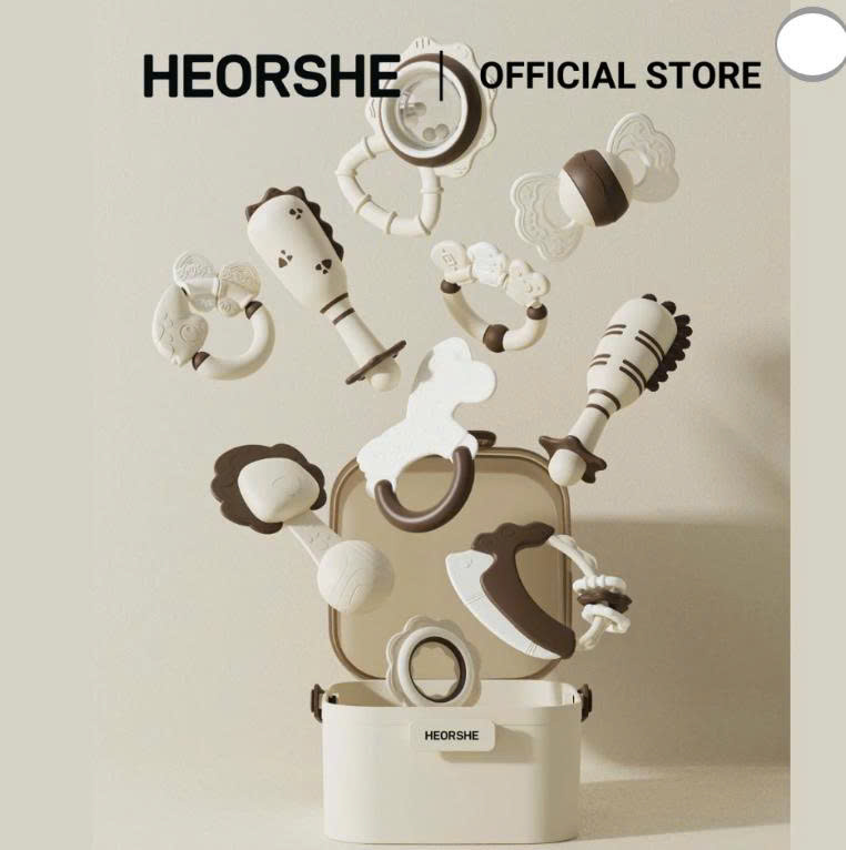 Bộ đồ chơi xúc xắc gặm nướu 10 món cho bé HEORSHE - Ảnh 3