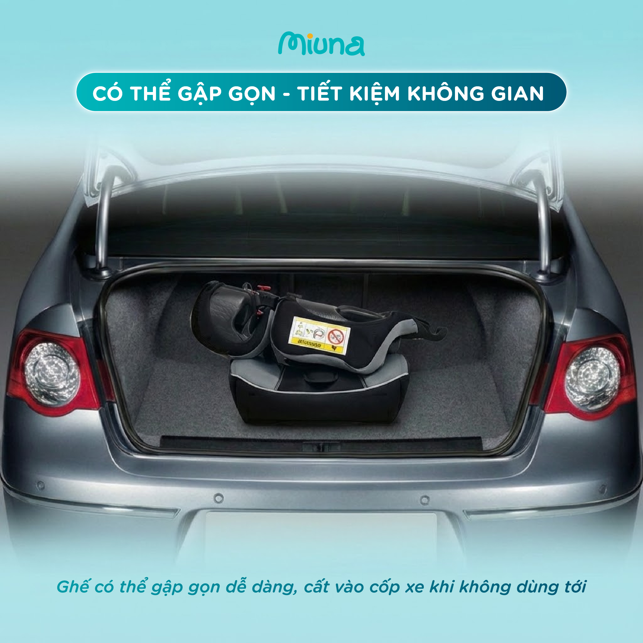 Ghế ngồi ô tô cho bé Mi300pro nhỏ gọn không chiếm không gian xe