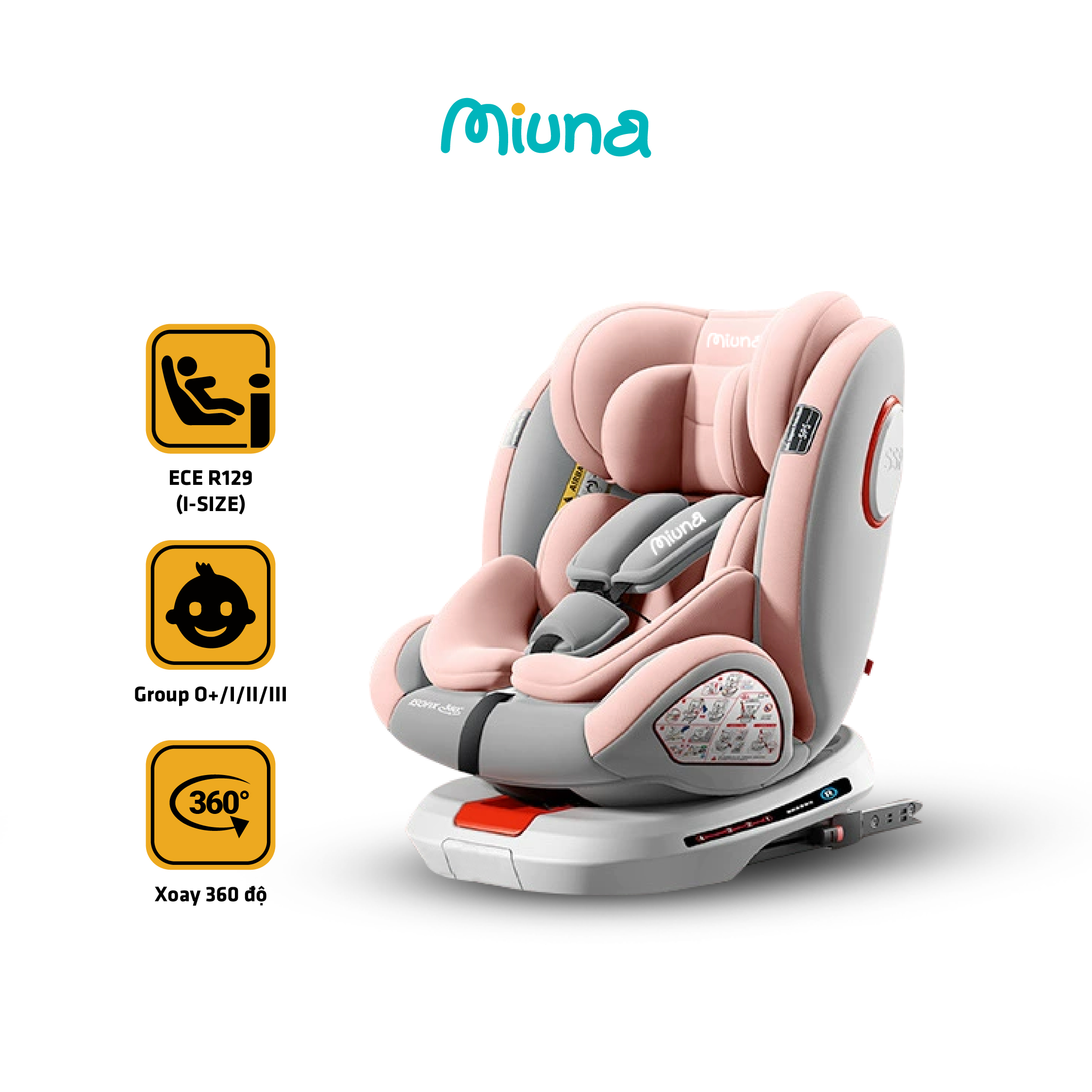 Ghế ngồi ô tô cho bé Miuna Mi100