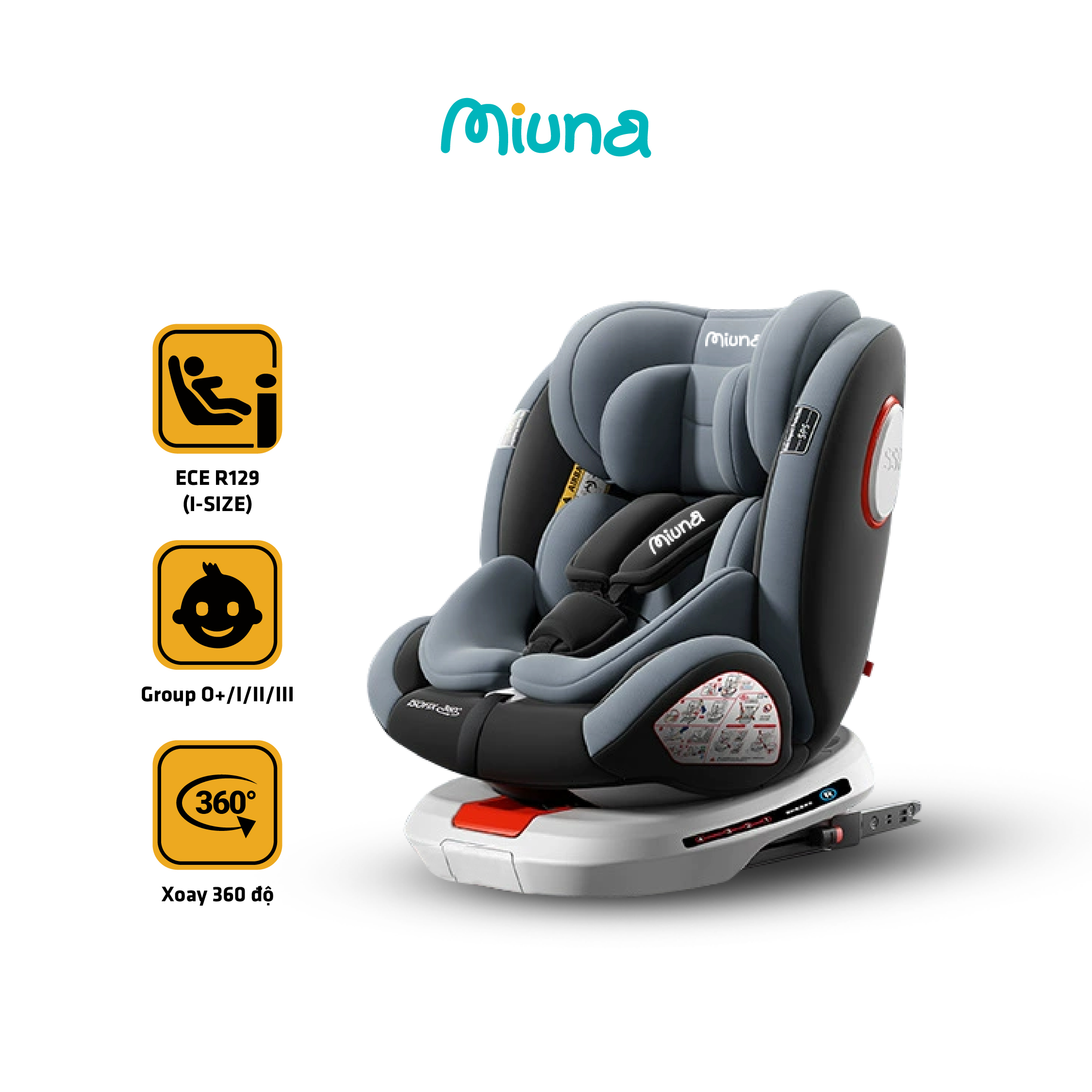 Ghế ngồi ô tô cho bé Miuna Mi100