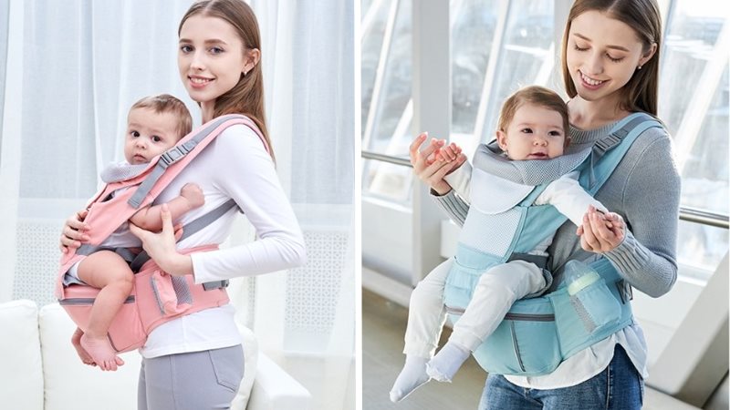 Địu em bé trong 6 tháng đầu đời