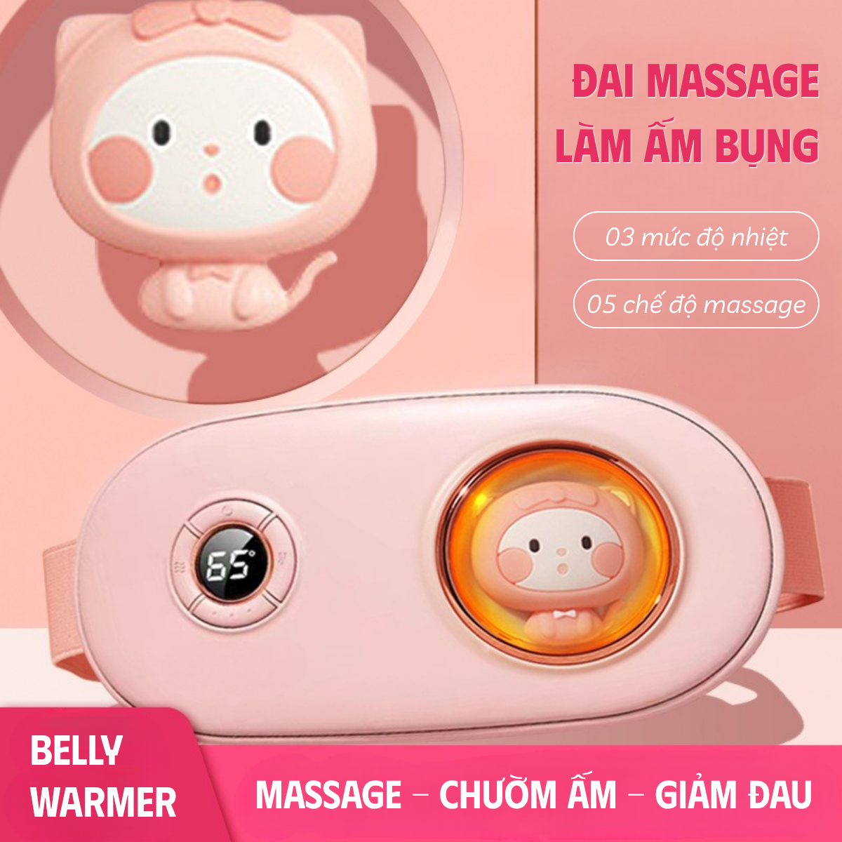 Máy massage giảm đau bụng kinh Belly Warmer - Bản cao cấp - Ảnh 2