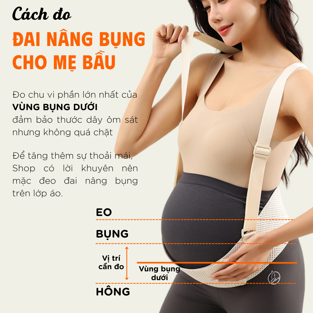 cách đo size đai đỡ bụng bầu miuna