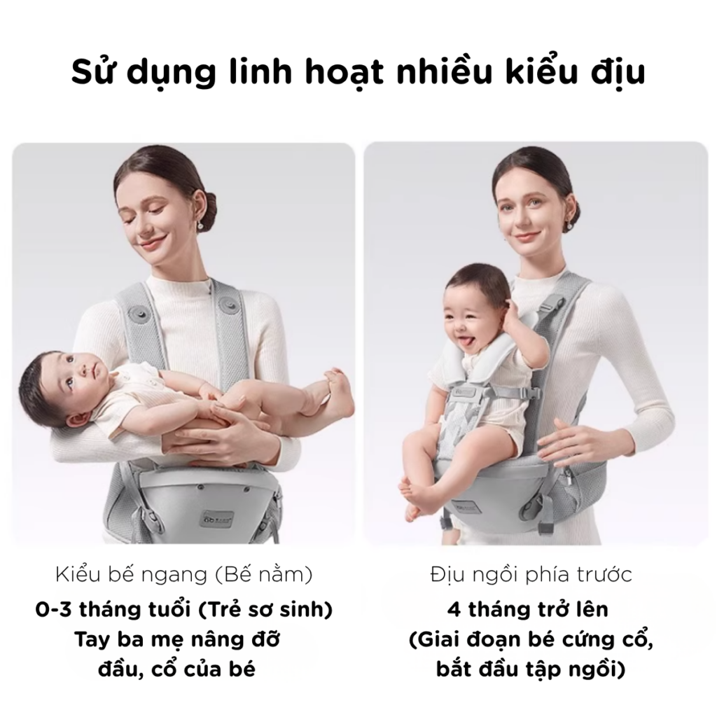 Địu em bé có bệ ngồi Andybear MS2pro