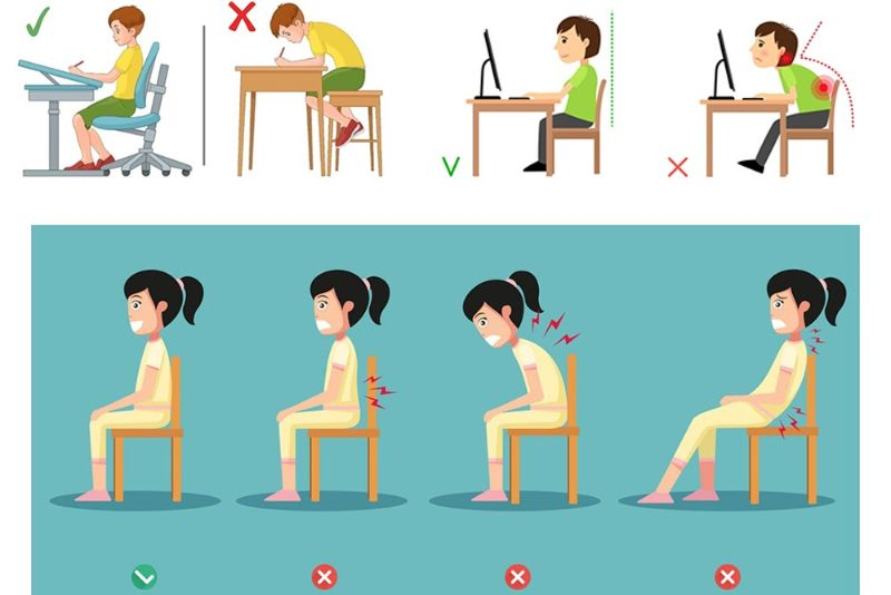Dấu hiệu nhận biết trẻ đang ngồi học sai tư thế
