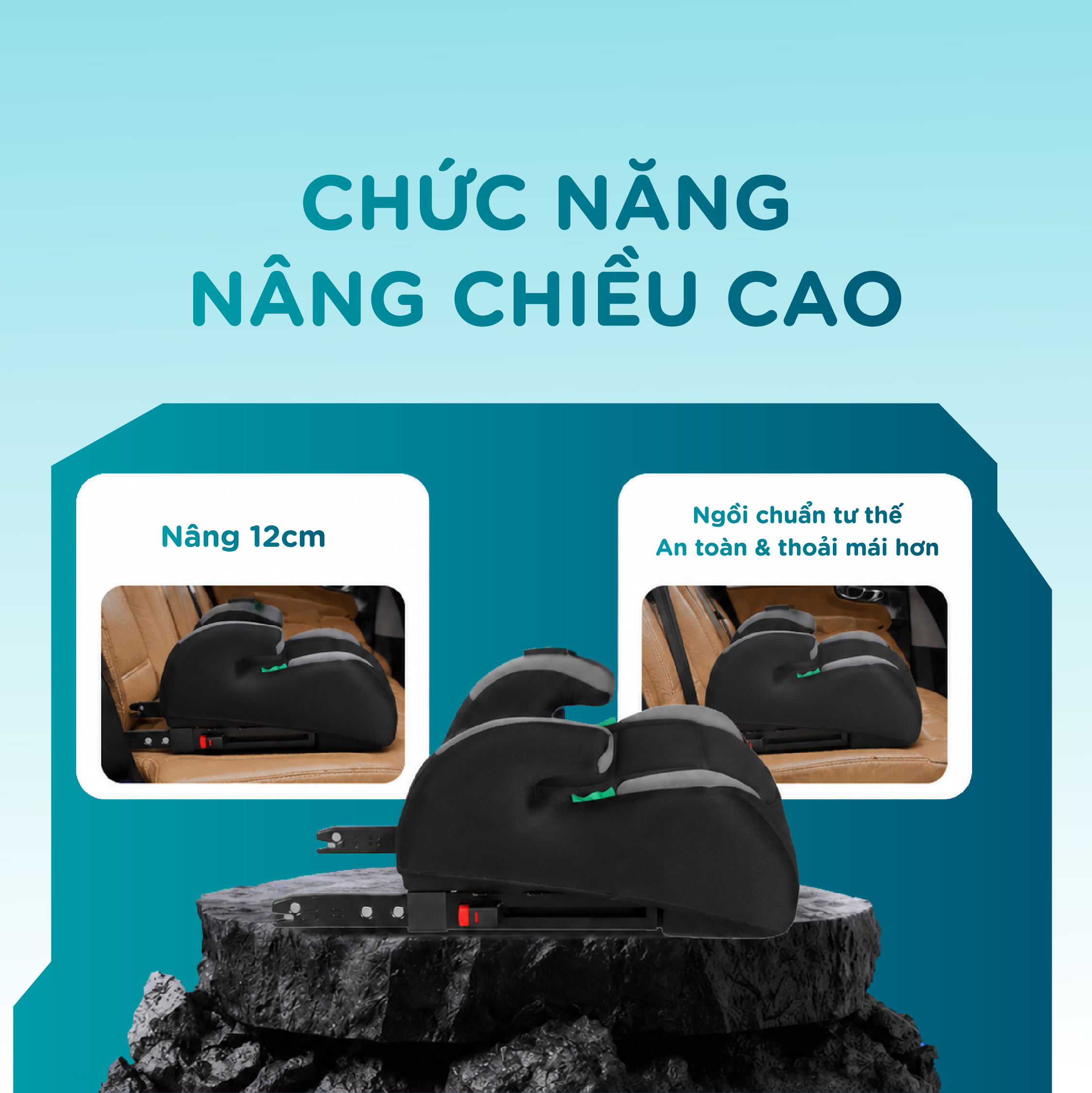 Đệm nâng ghế ô tô trẻ em Booster Seat MIUNA HF06