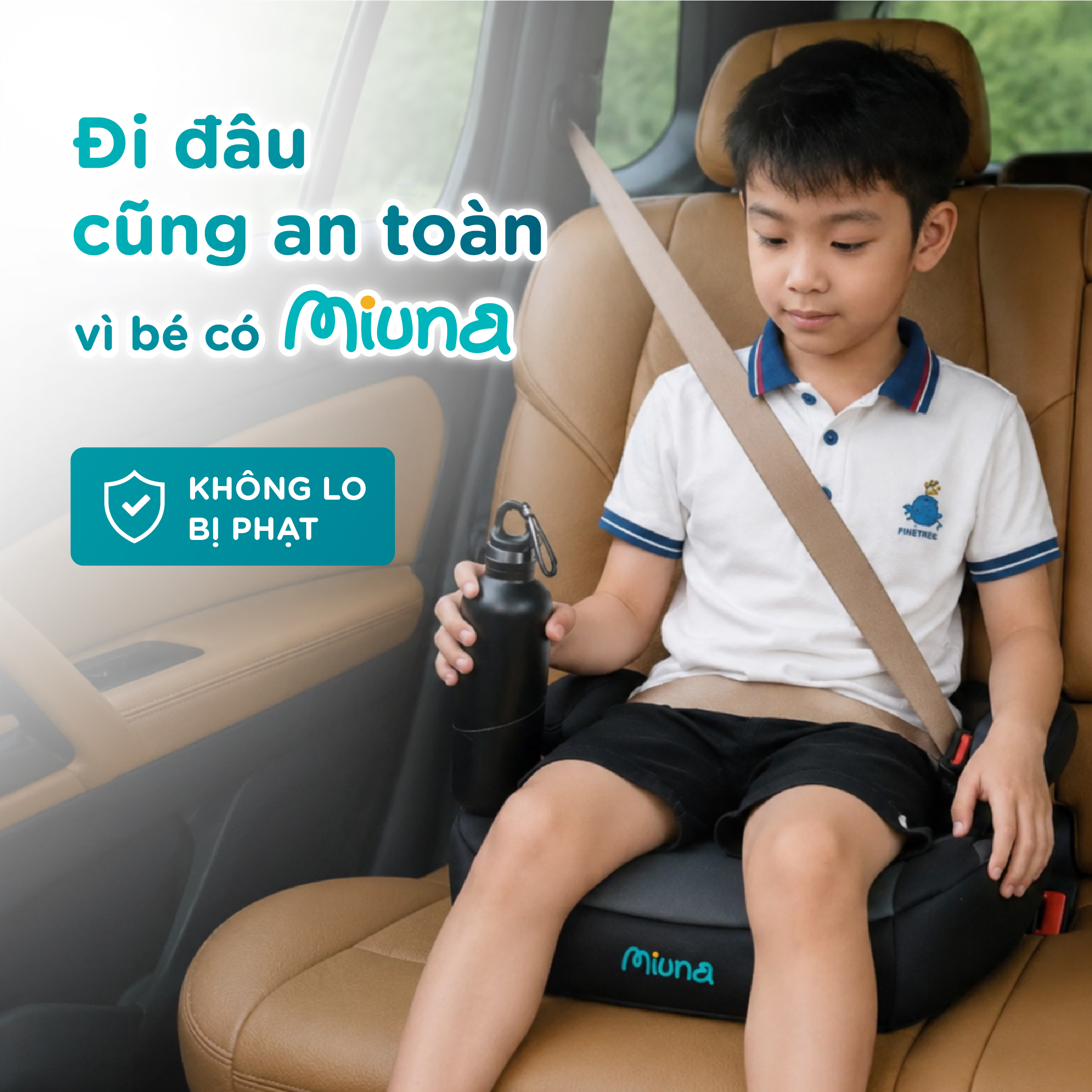 Đệm nâng ghế ô tô trẻ em Booster Seat MIUNA HF06